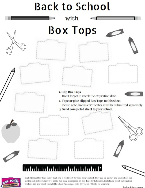 3 Ways to Help Your Child's School + Free Box Tops Collection Sheet printable