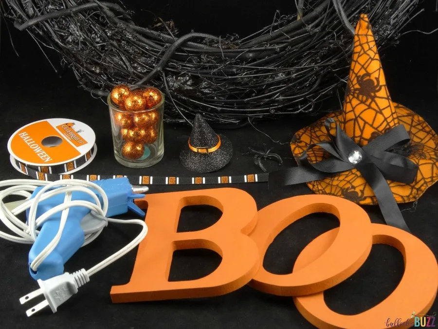 DIY Halloween Wreath supplies