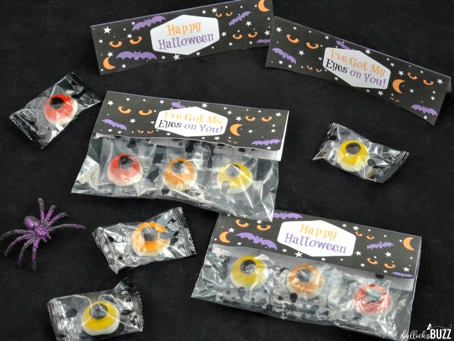 Halloween treat bag toppers front and back
