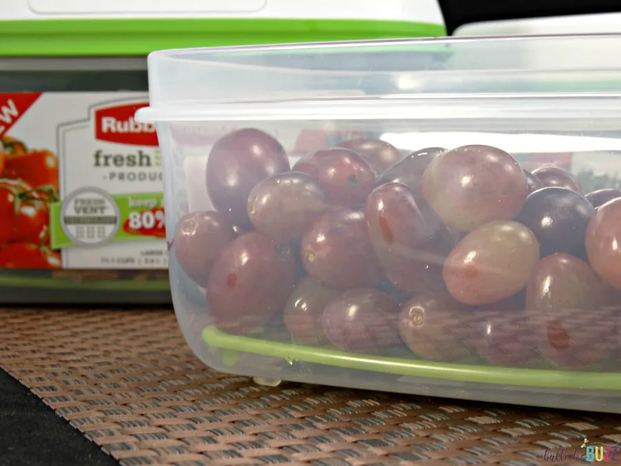 grapes in a Rubbermaid container