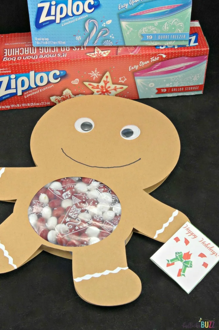 DIY Gingerbread Man Candy Card - Holiday Crafting with Ziploc