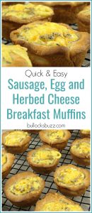 Sausage, Egg and Herbed Cheese Breakfast Muffins