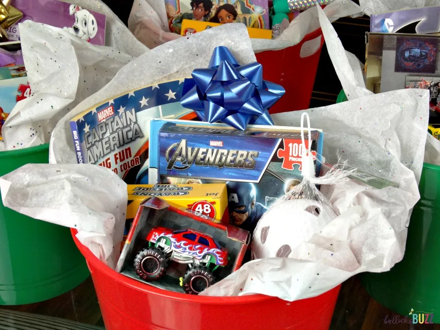 family volunteer day holiday buckets of joy finished