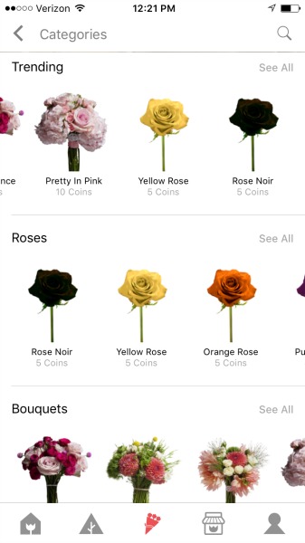 flowerling app flower selections