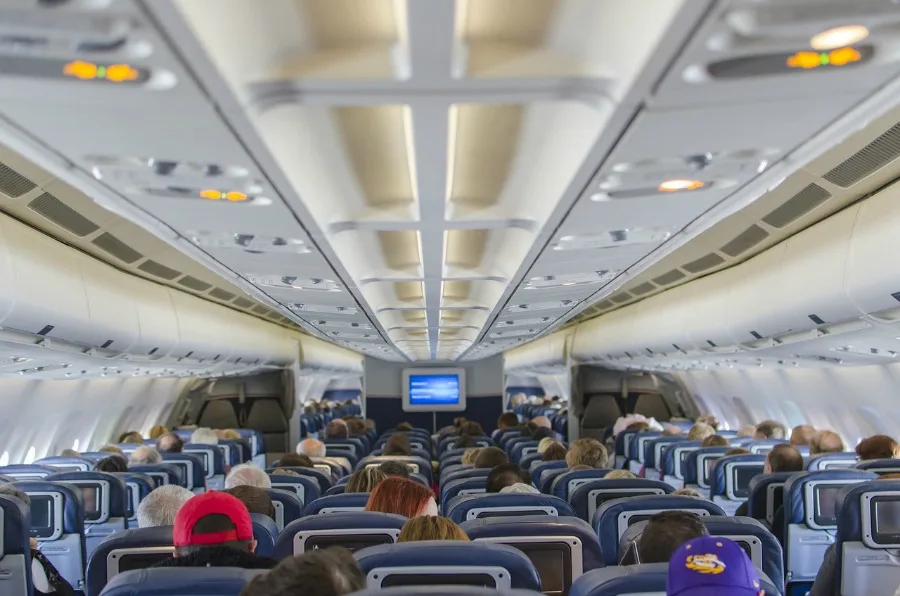 flying with small children inside the plane