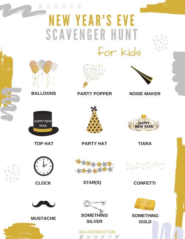 New Years Scavenger Hunt Game Printable New Year's Eve 