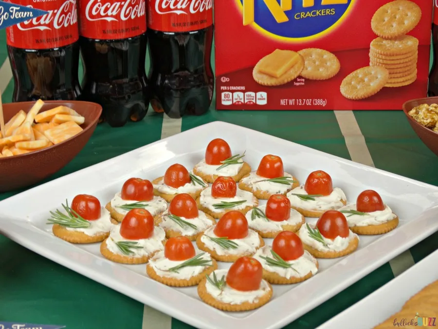 Rosemary, Tomato & Herbed Cream Cheese Bites are a simple yet delicious game day recipe that is perfect for any occasion!