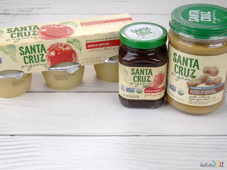 Valentine's Day Lunch for Kids Santa Cruz Organics Peanut Butter, Jelly and Apple Sauce