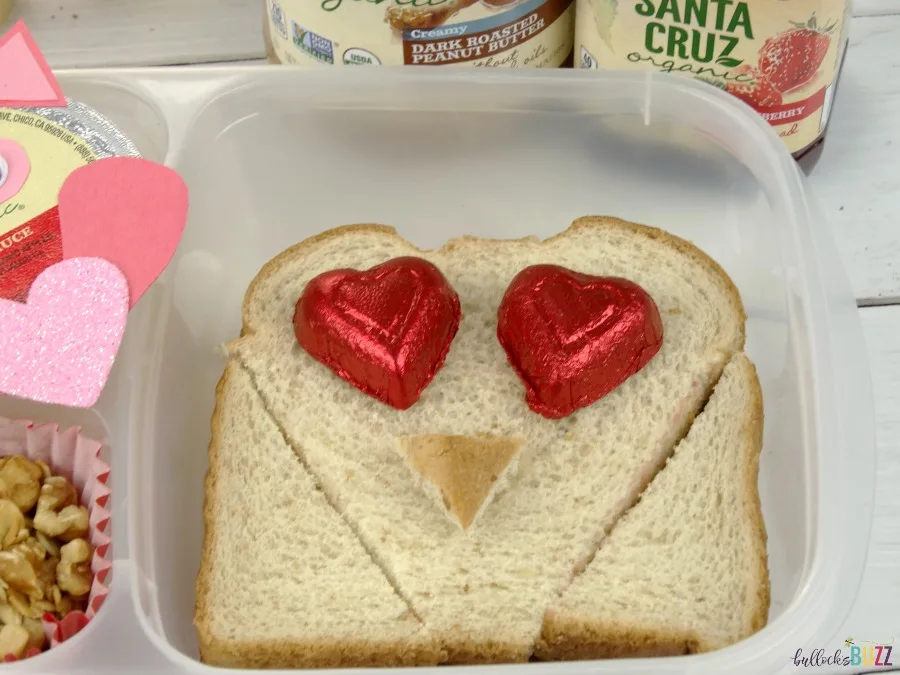 Valentine's Day Lunch for Kids PB&J Owl Sandwich