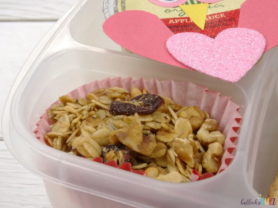 Valentine's Day Lunch for Kids organic granola in cupcake wrapper