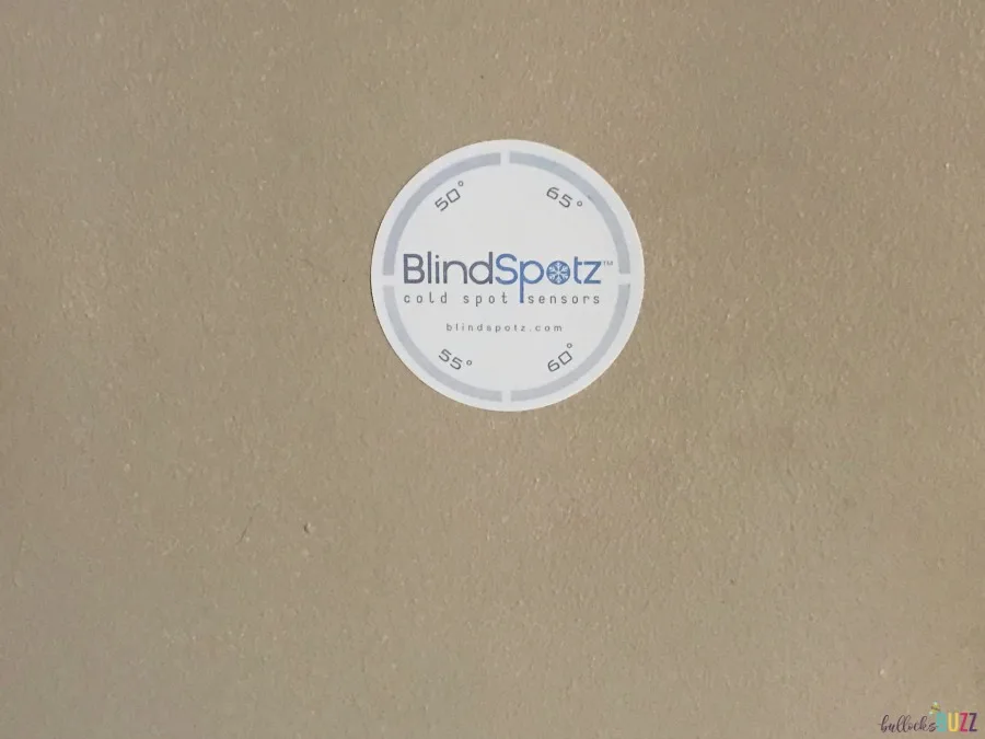 Rub BlindSpotz sensor until grey then stick to wall part of DIY Draft stopper