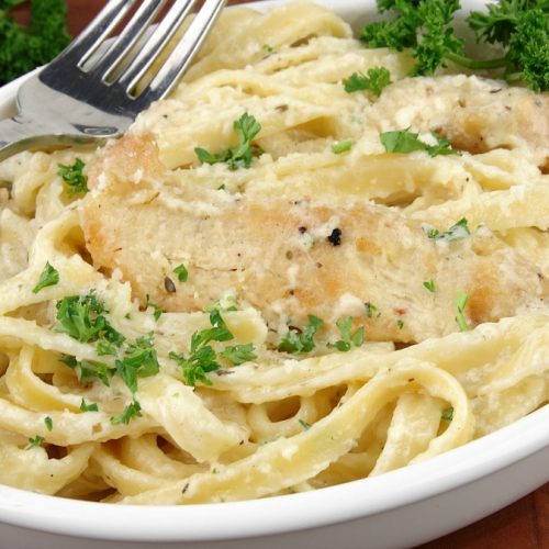 Chicken Fettuccine Alfredo with Homemade Alfredo Sauce