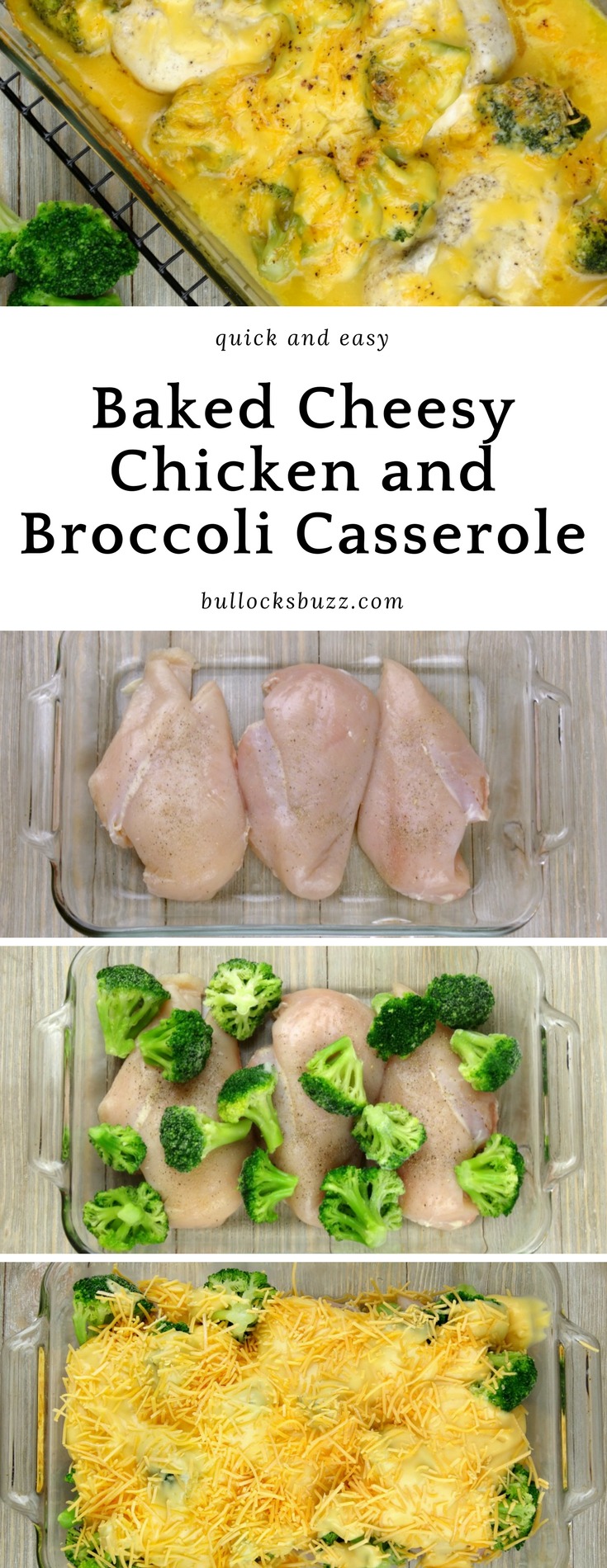 If you like chicken, broccoli and cheese, you are going to love this Baked Cheesy Chicken Broccoli Casserole where tender, juicy chicken breasts and crunchy broccoli florets are covered with a rich, aged cheddar cheese sauce. This scrumptious casserole is sure to become a family favorite!