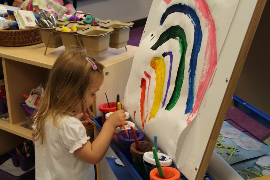 painting at daycare