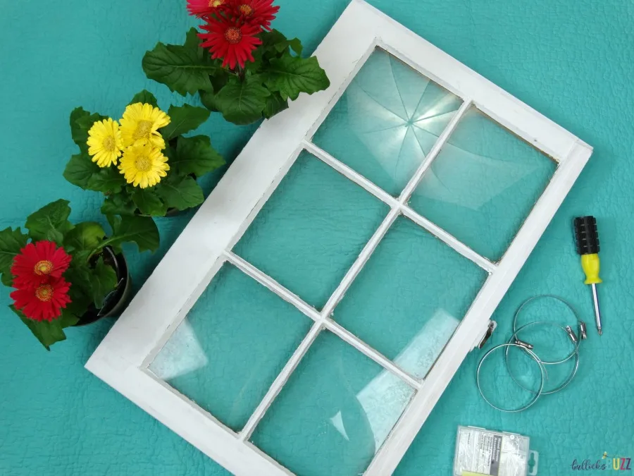 DIY Upcycled Window Flower Planter supplies