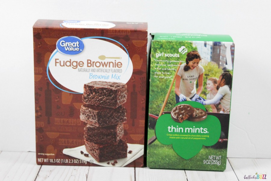 Ingredients to make Thin Mint Brownies