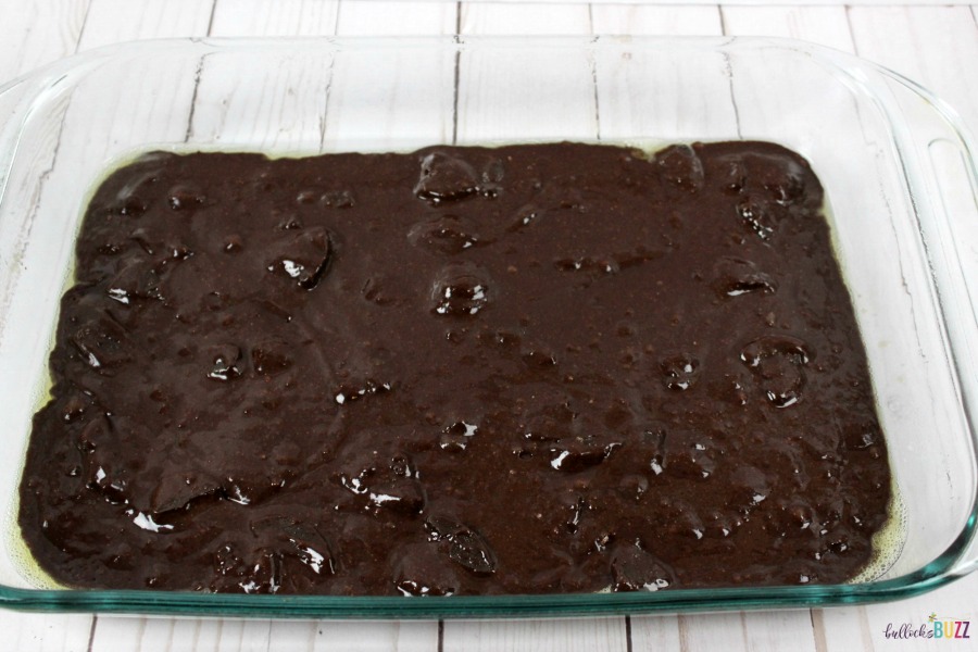 Add Thin Mint Brownies mix to greased baking pan