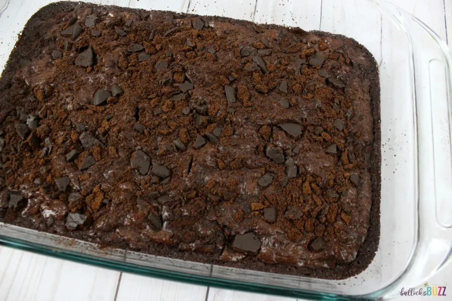 Bake Thin Mint Brownies for 20 minutes