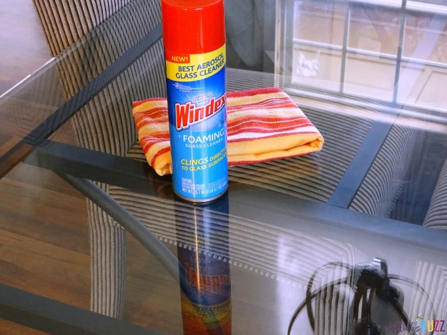 Windex Foaming Cleaner on clean table