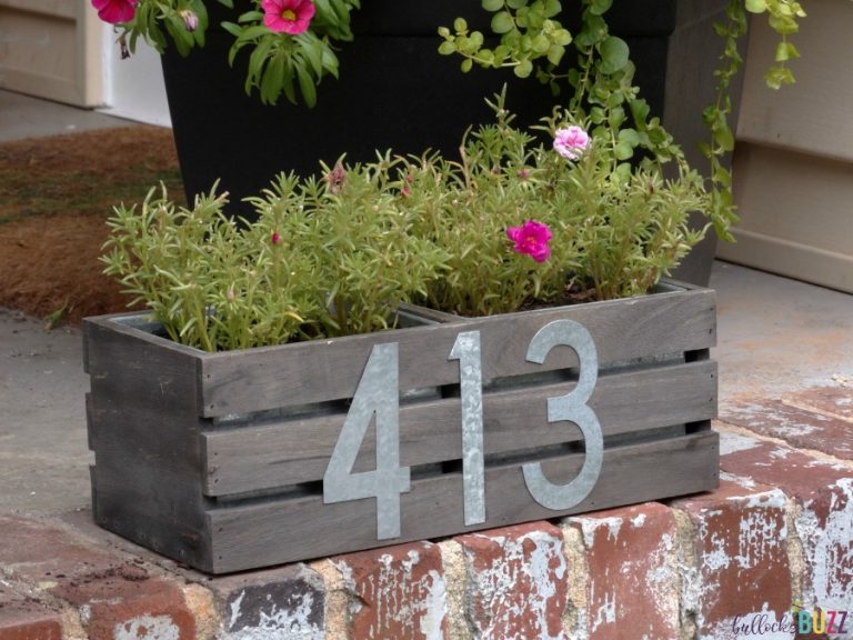 DIY House Number Planter Rustic Hanging Address Planter
