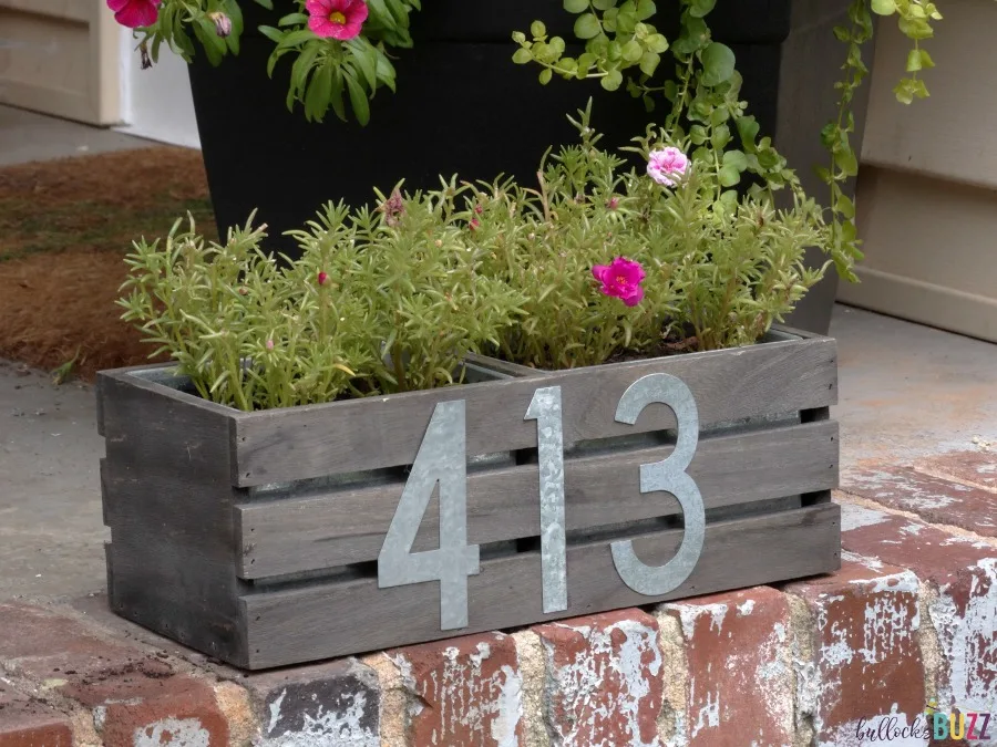 DIY House Number Planter container gardening idea