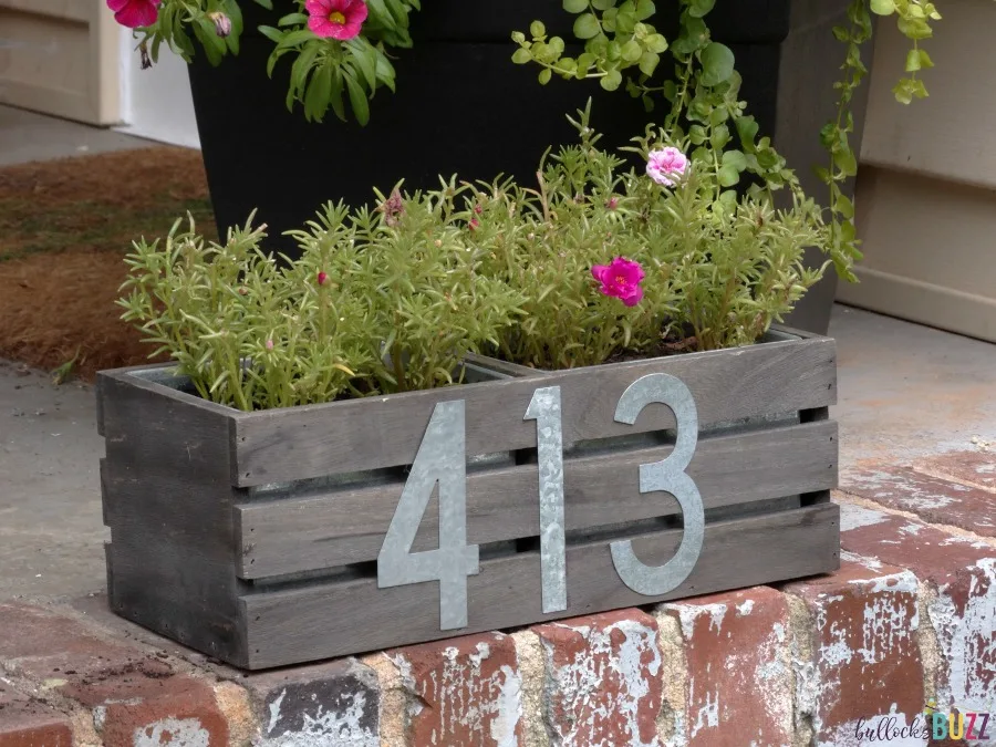 DIY House Number Planter container gardening idea1