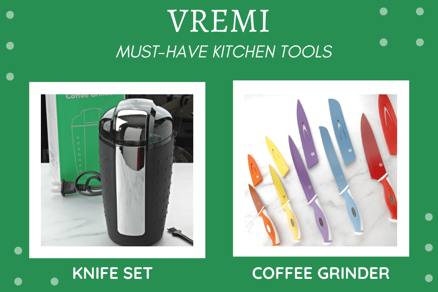 Vremi 10 Piece Black Knife Set - 5 Kitchen Knives with 5 Knife Sheath Covers - Chef Knife Sets with Carving Serrated Utility Chef's and Paring