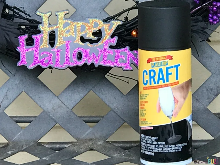 diy black and purple halloween wreath with plasti dip craft black