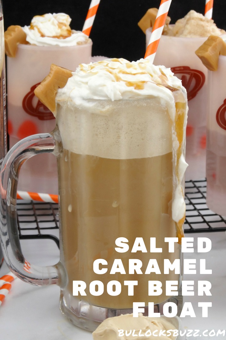 Salted caramel ice cream and buttery caramel sauce makes this Salted Caramel Root Beer Float a tasty twist on the classic icy treat.