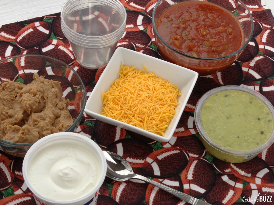 Individual Five Layer Football Party Dip Cups ingredients