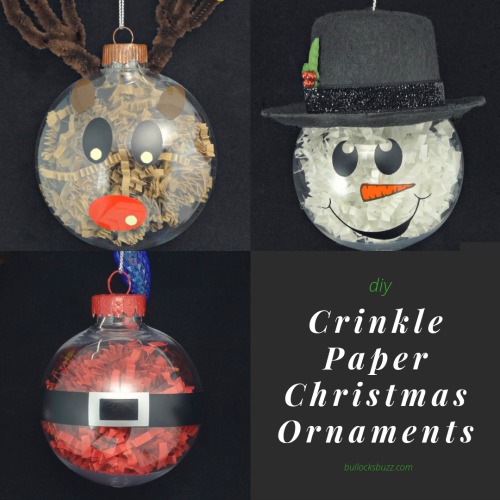DIY crinkle paper ornaments holiday craft ideas
