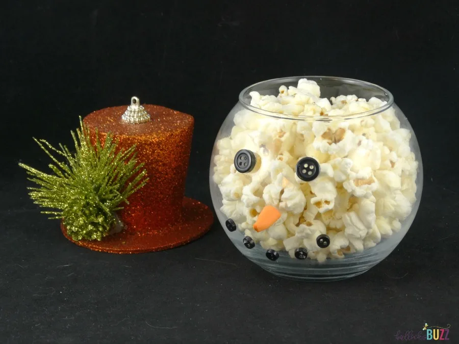 DIY popcorn snowman jar holiday crafts and decor