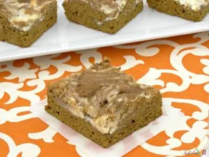 finished pumpkin spice bar on a small square of wax paper close up