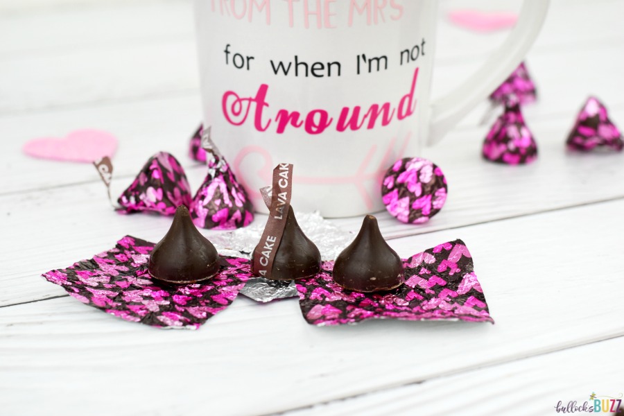 Kisses From the Mrs DIY Valentine's Day Mug with Hershey's Lava Cake Kisses candies