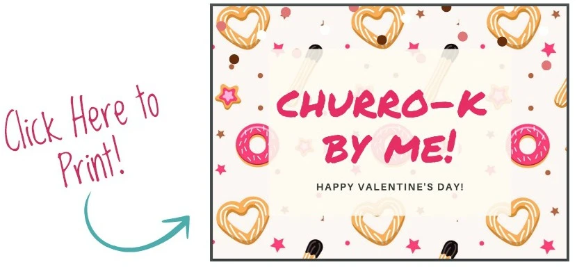 Churros Valentines Printable image