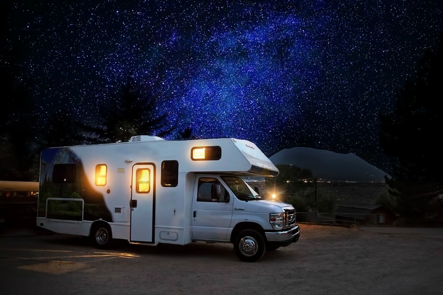 RV camping under the stars