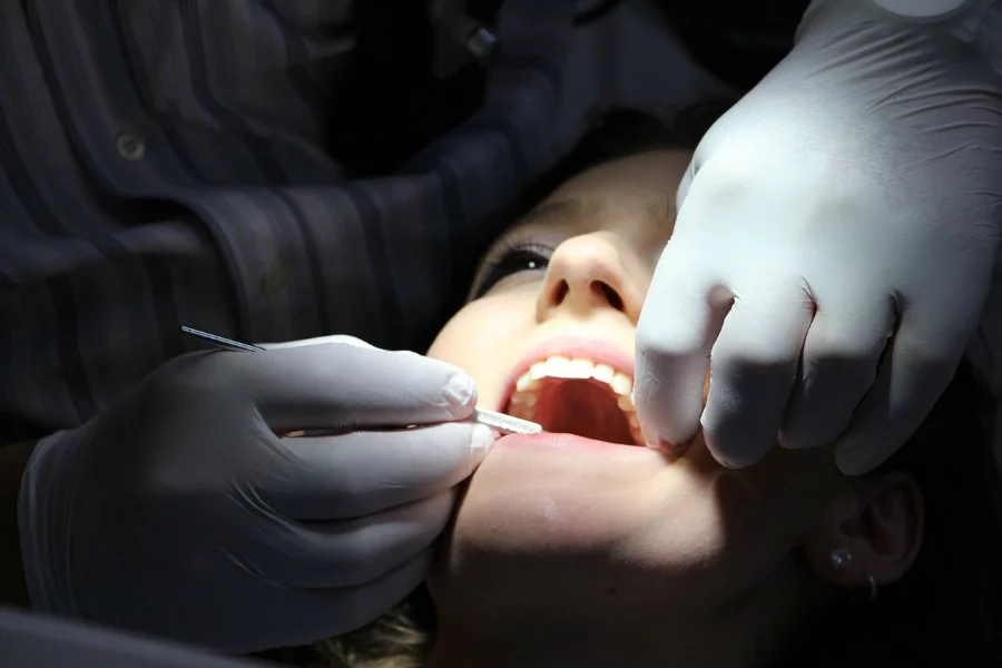 dentist working on a child's teeth