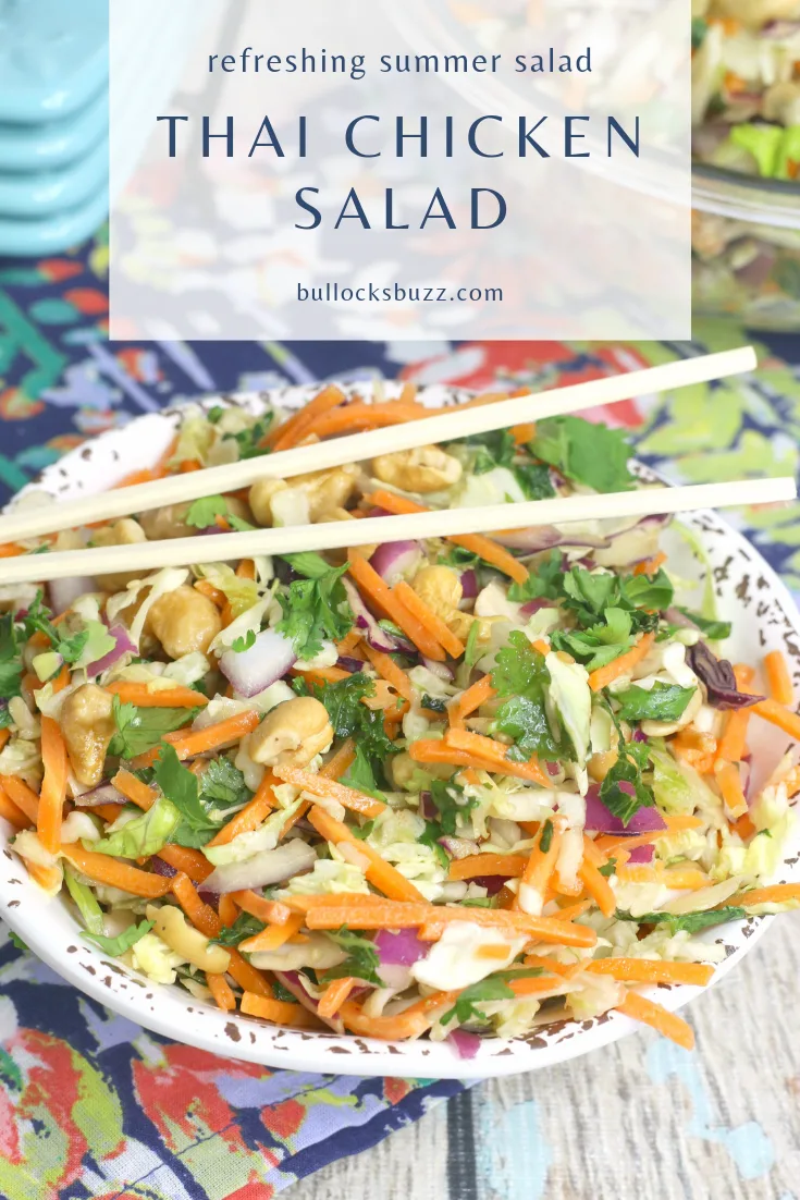 thai chicken salad in bowl