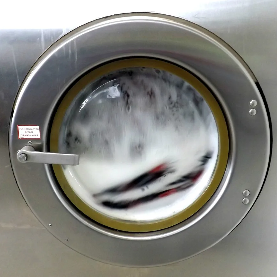 clothes in washing machine