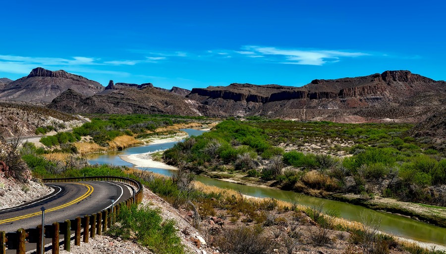 mountain and river view in texas 