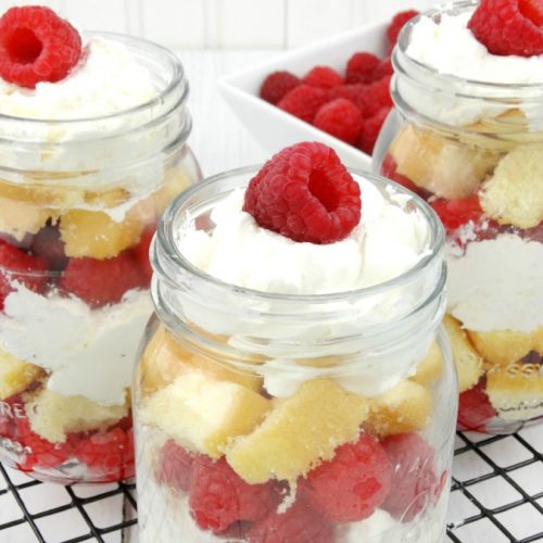 Easy Raspberry Shortcake in a Jar Dessert Recipe - Bullock's Buzz