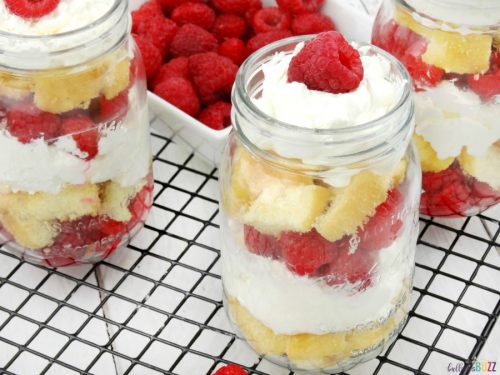 Easy Raspberry Shortcake in a Jar Dessert Recipe - Bullock's Buzz