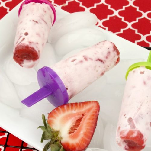 strawberry yogurt popsicles
