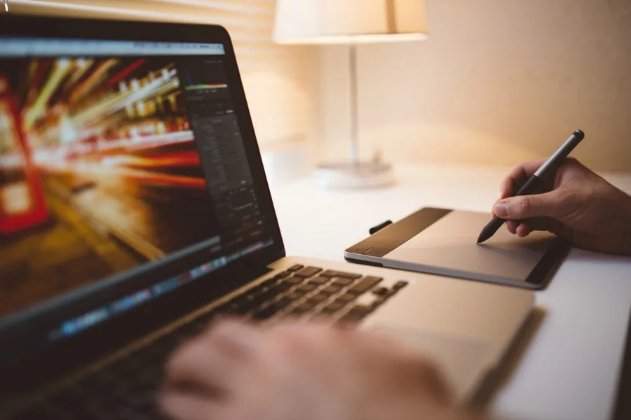 man working on computer