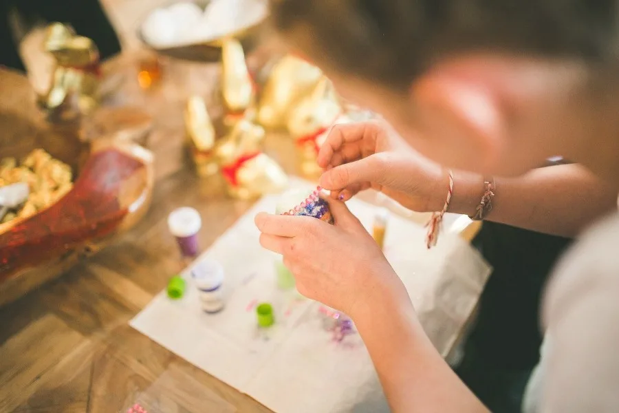 child working on diy projects for kids