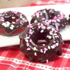 red velvet donuts on plates