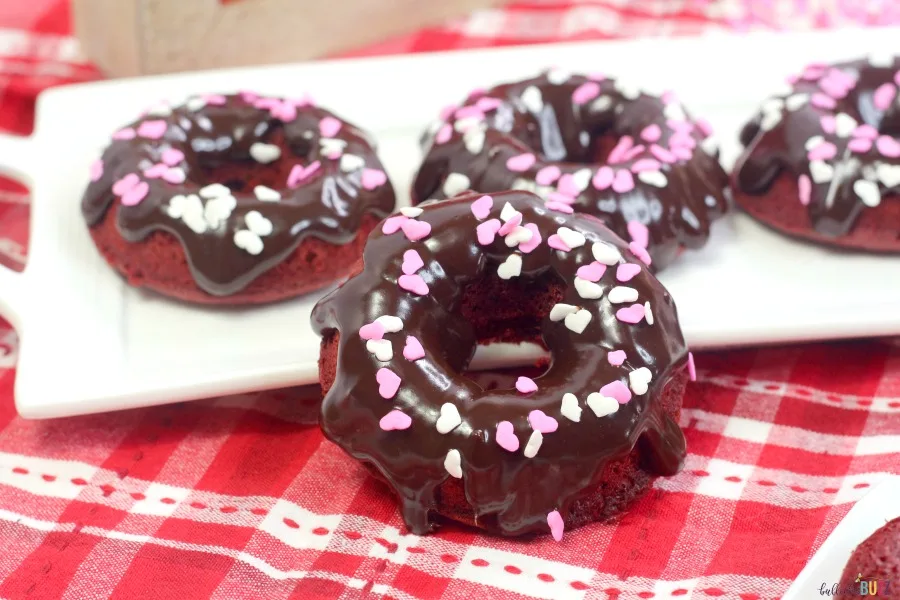 red velvet donuts on plates