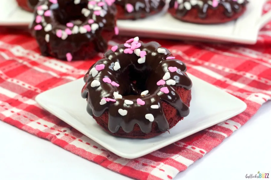 red velvet donuts with sprinkles