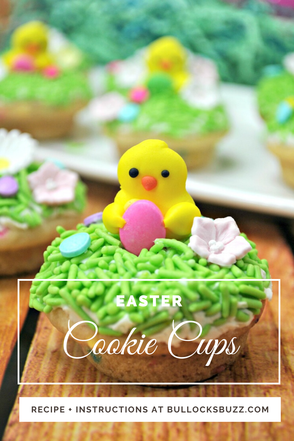 Close up of Easter Sugar Cookie Cups