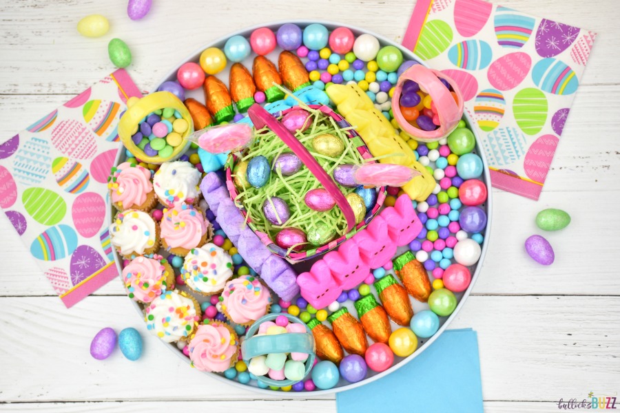 Overhead image of the full Easter candy board